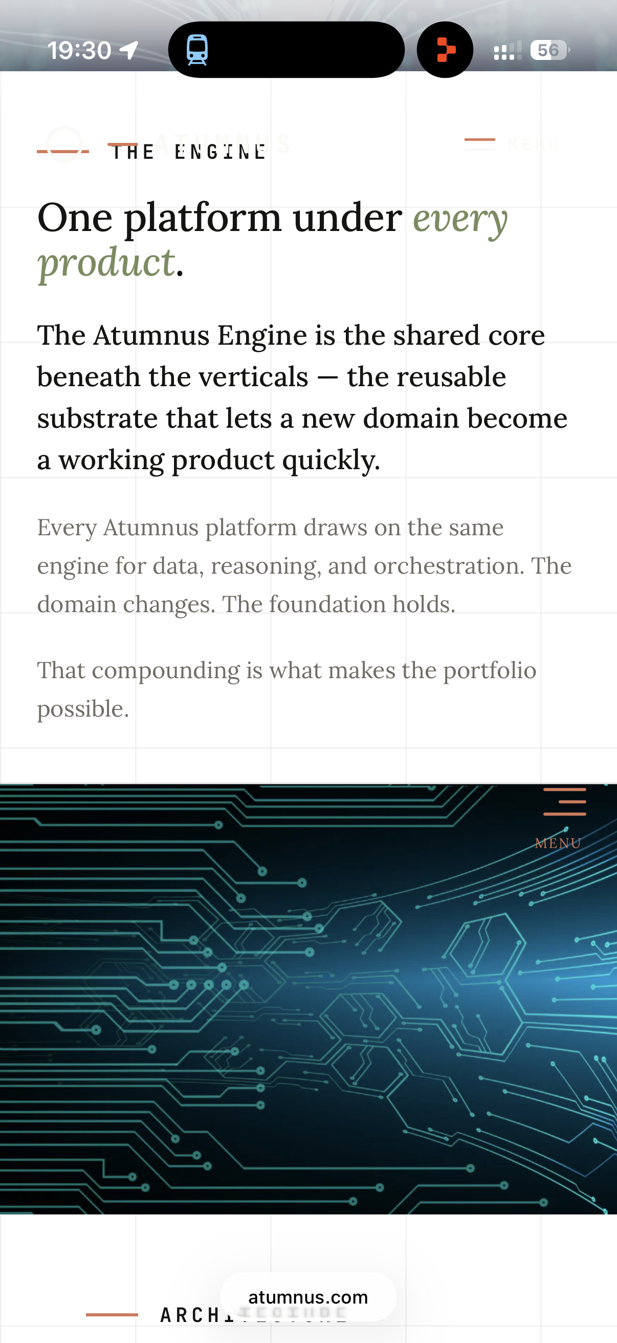 One platform under every product - the reusable substrate beneath the verticals