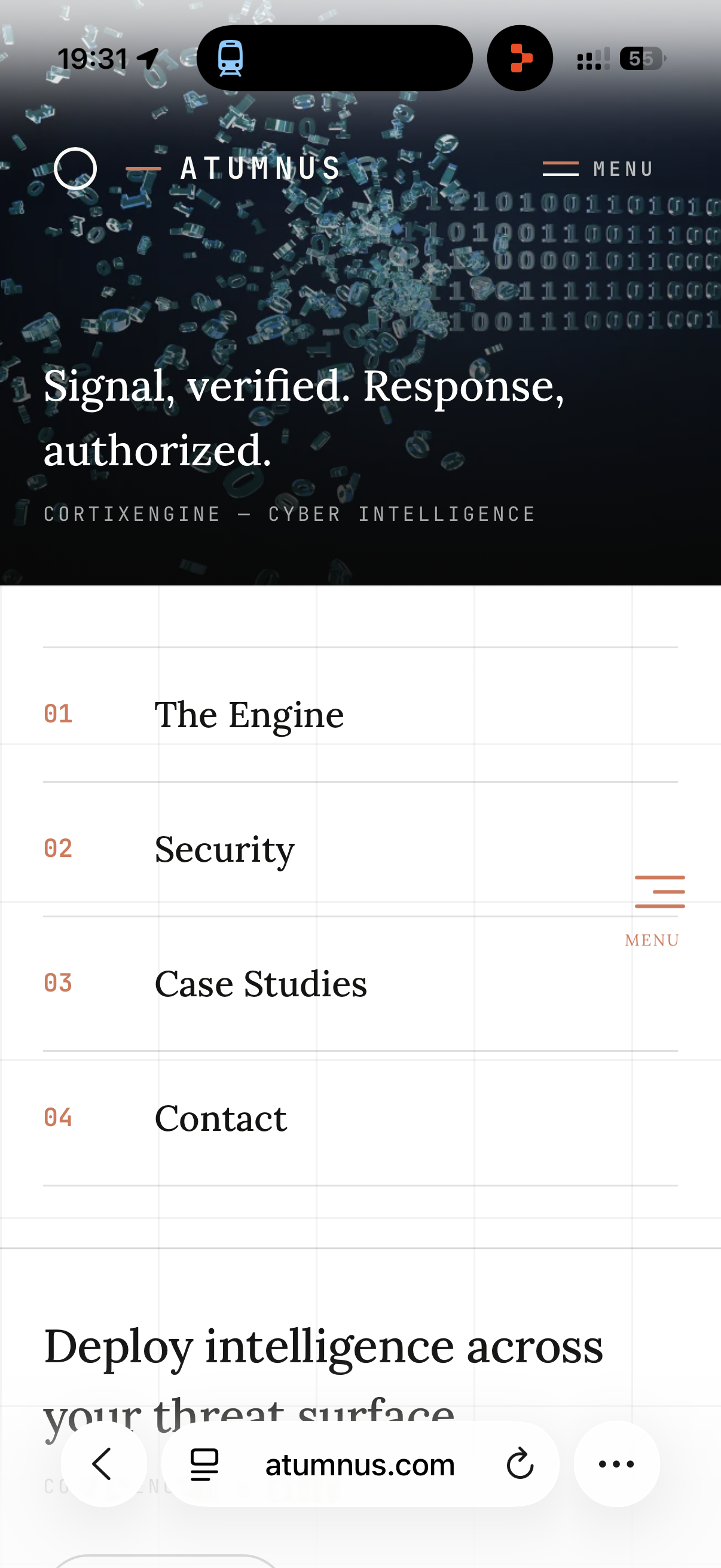 Signal, verified. Response, authorized - CortixEngine cyber intelligence