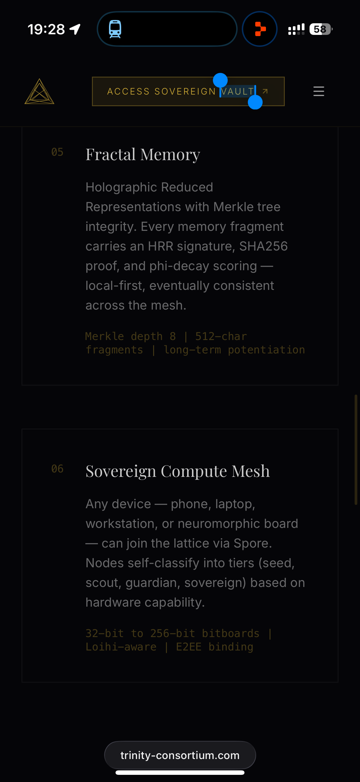 Fractal memory & the sovereign compute mesh