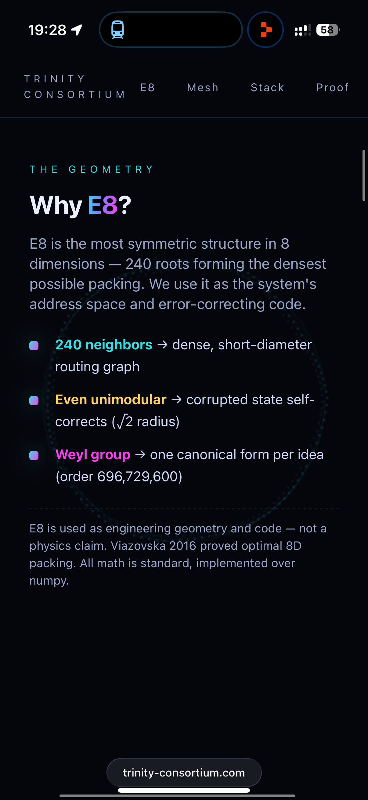 Why E8: the densest packing in eight dimensions