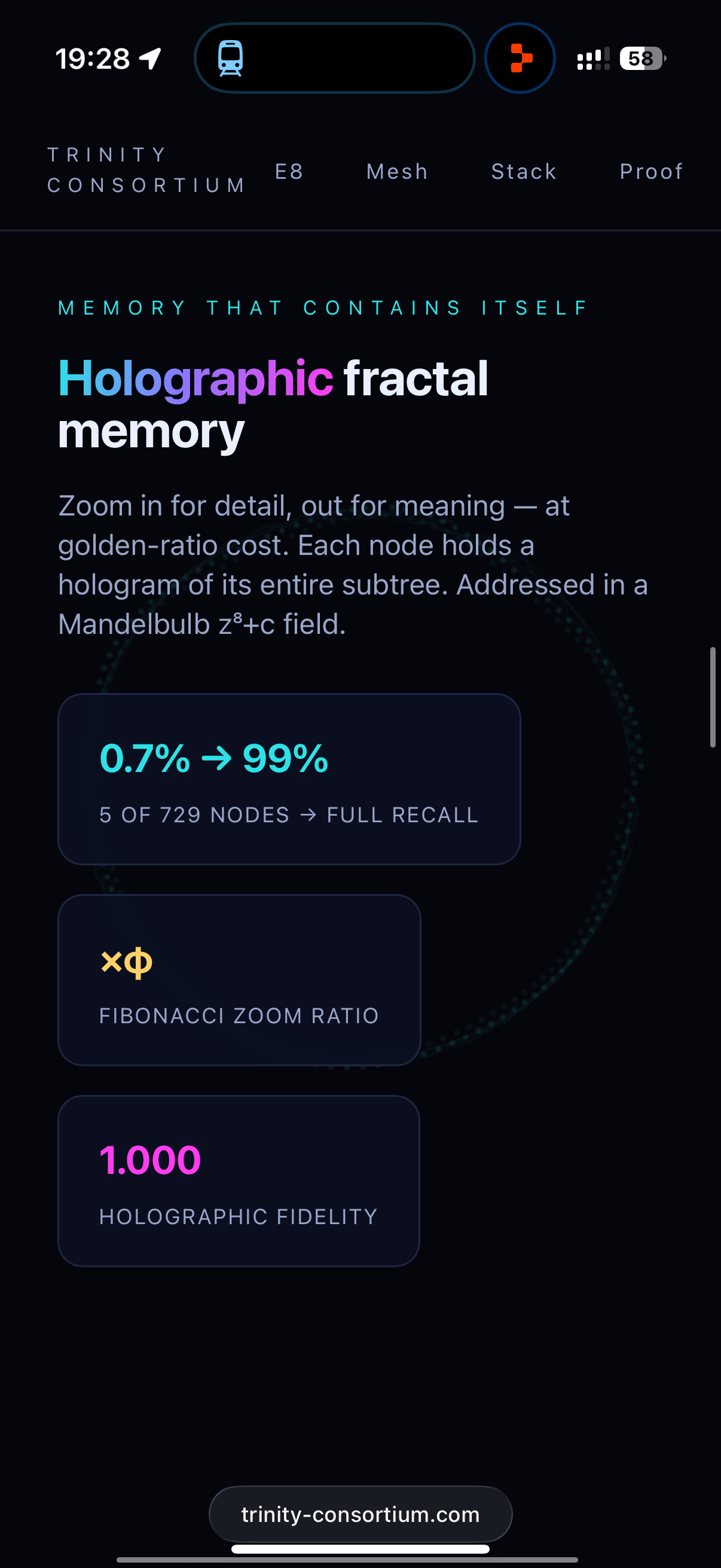 Holographic fractal memory: every node holds its whole subtree